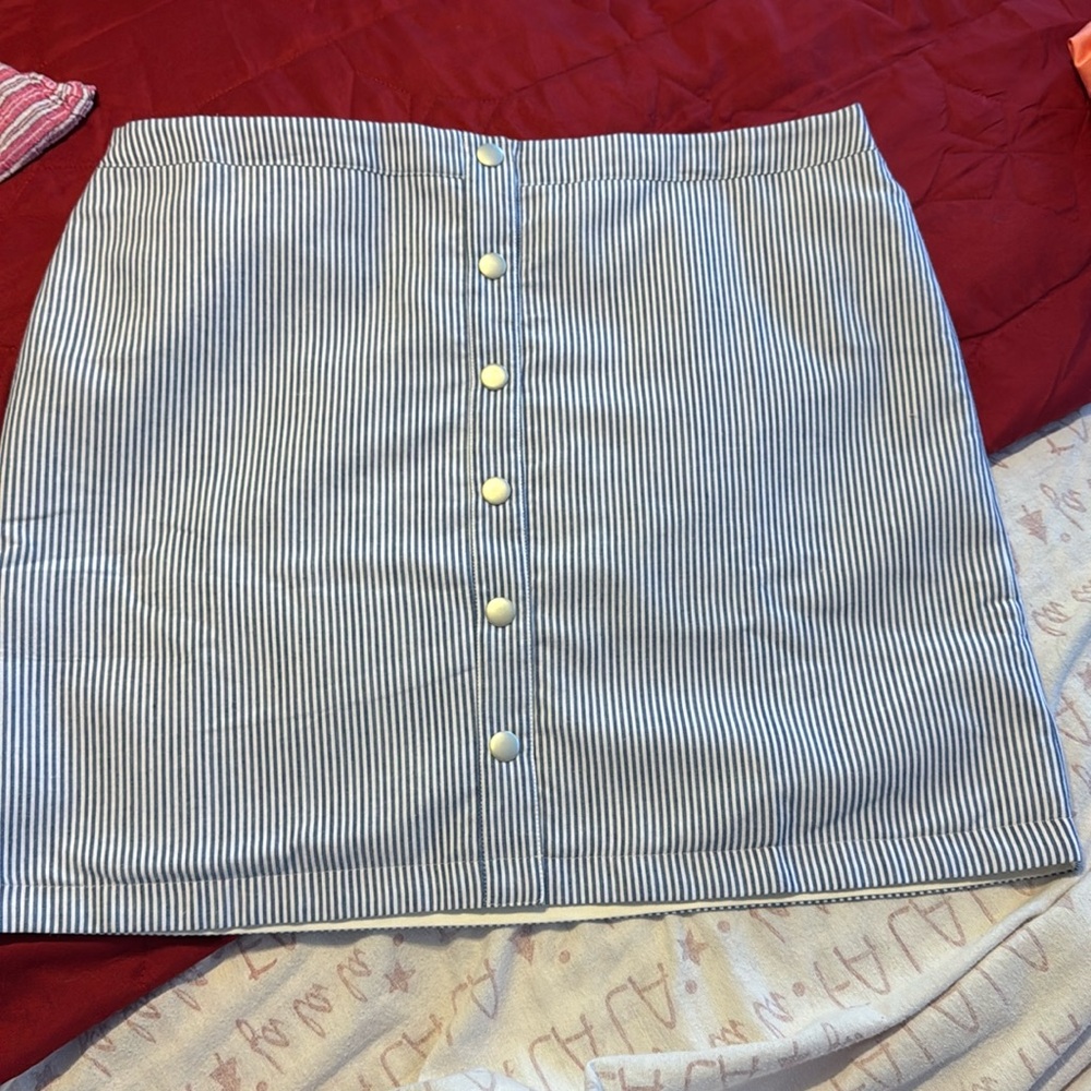 Marley Lily Blue and White Pin Stripe Skirt